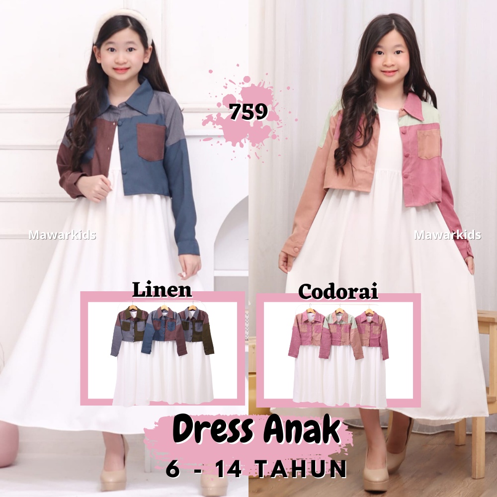 Bộ Áo Khoác / Đầm ROMPI / Đầm / Đầm DILY X NDAILY MK Thời Trang Cho Nữ (6-14 Tuổi)