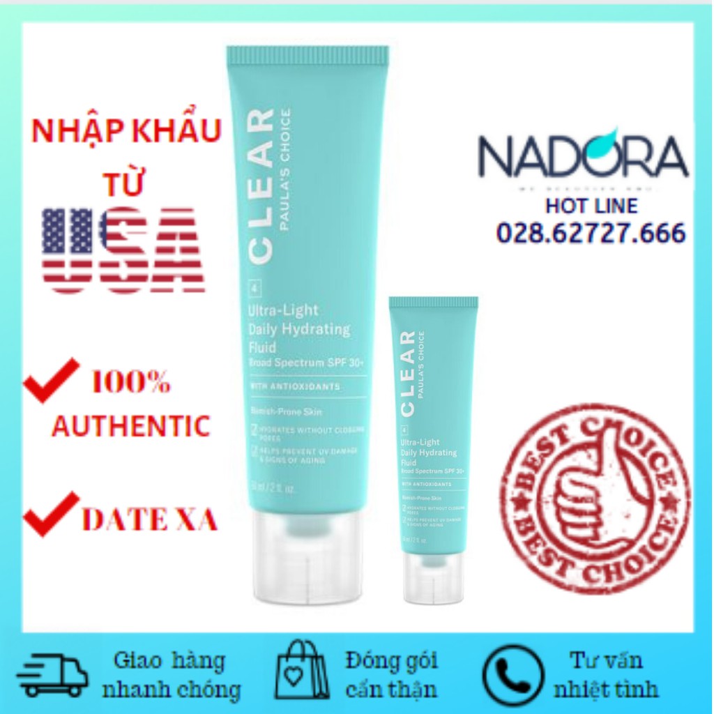 Kem Dưỡng Ban Ngày Cho Da Mụn - Paula's Choice CLEAR Ultra Light Daily Fluid SPF 30