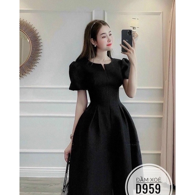 [ CHUBBY BIGSIZE ] ĐẦM XOÈ TAY PHỒNG VẢI POLY TỔ ONG TỪ 55-90Kg