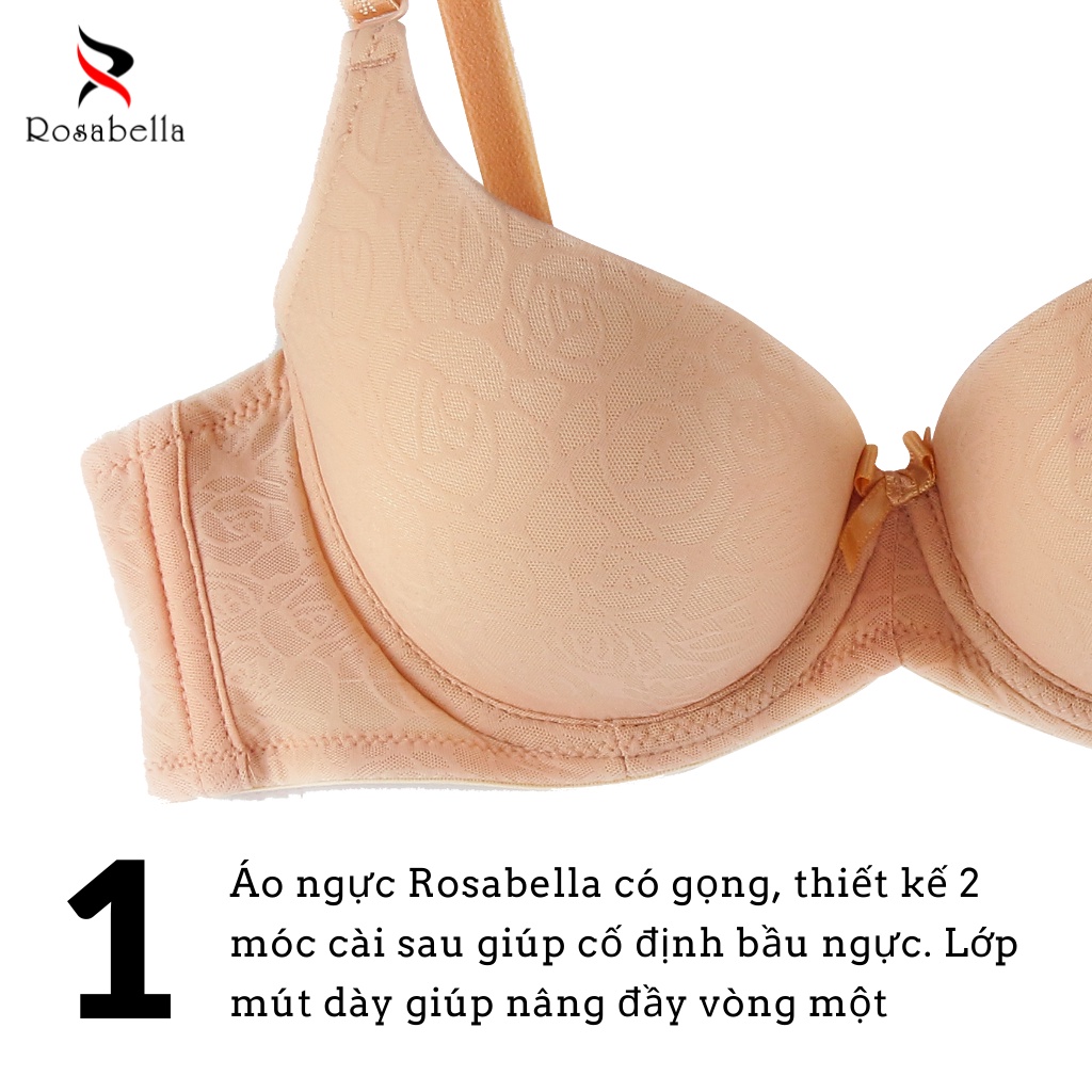 Áo Ngực Nữ Có Gọng ROSABELLA Chất Liệu Cao Cấp Lớp Mút Dày Giúp Nâng Đẩy Vòng 1 RW17