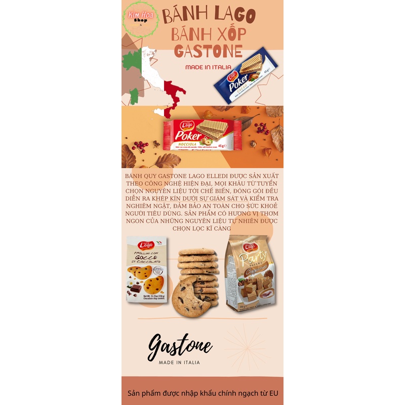 Bánh XỐP & COOKIES của thương hiệu Ý Gastone LAGO - EU - MADE IN ITALIA