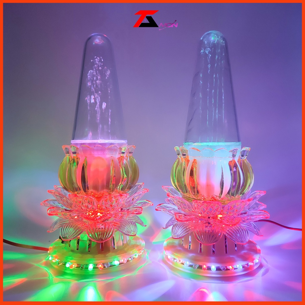 Đèn thờ hoa sen phun nước sáng 7 màu, Để bàn thờ gia tiên, Thờ Phất, Đèn Bàn Thờ Sen Lớn, Đài Sen Tự Đổi Màu
