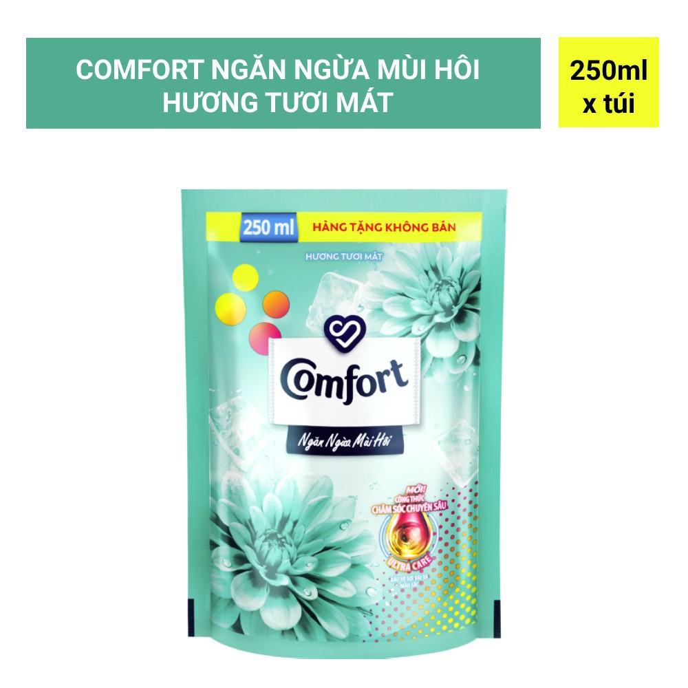 Túi nước xả làm mềm vải Comfort ngăn ngừa mùi hôi - Hương tươi mát mới 250ml