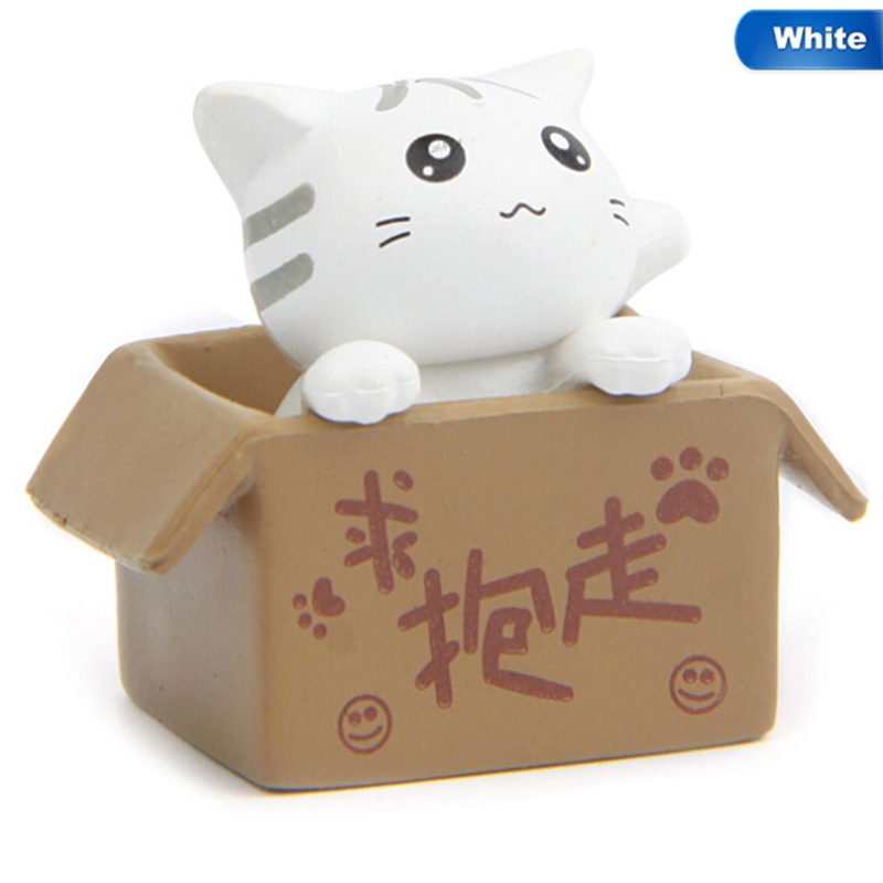 Set 1 chi tiết chú mèo trong thùng carton nhỏ nhắn xinh xắn trang trí đa dụng