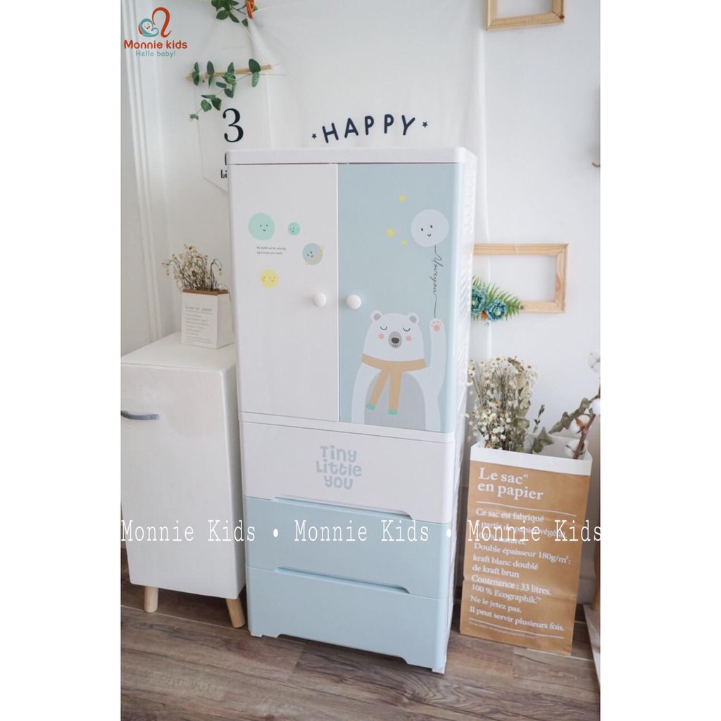 TỦ NHỰA ĐỰNG QUẦN ÁO CHO BÉ MONMON 4 TẦNG/5 TẦNG