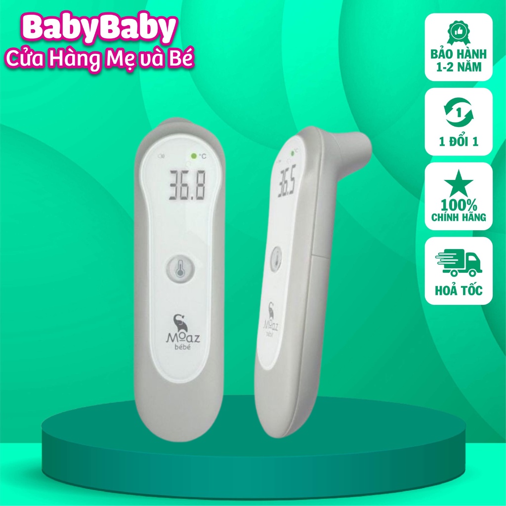 Nhiệt kế điện tử, nhiệt kế hồng ngoại, máy đo thân nhiệt, đo nhiệt độ cơ thể moaz bebe MB024