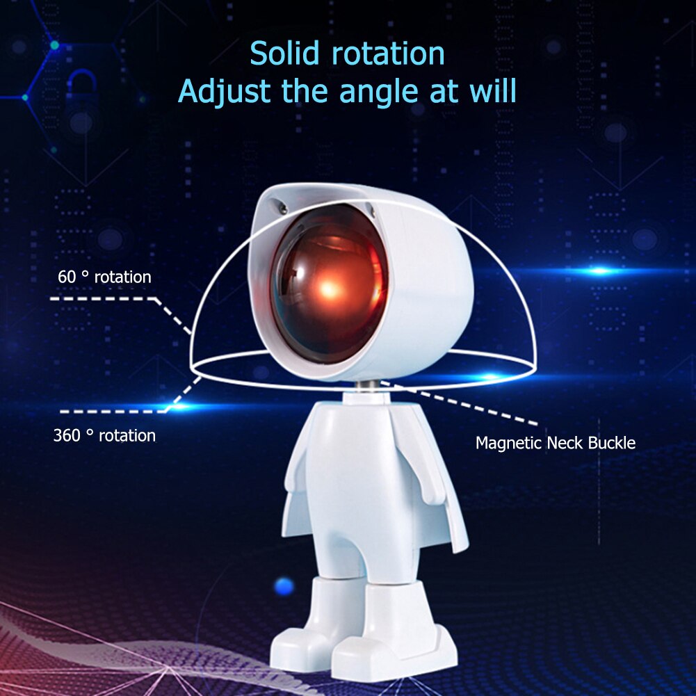 Đèn Ngủ Xoay 360 Độ Hình Robot Hoàng Hôn Cho Bé