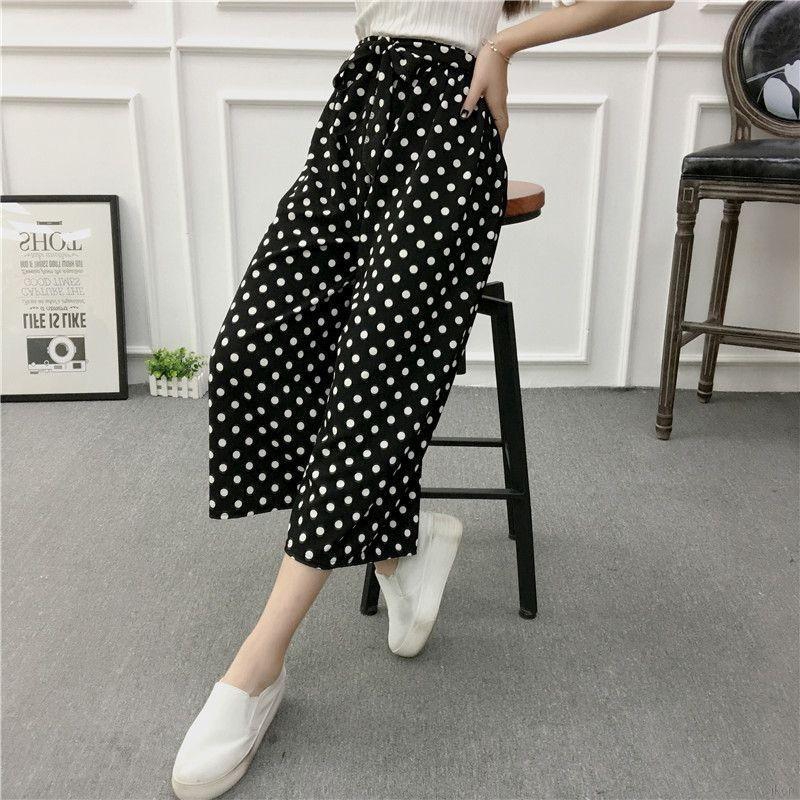 Quần khaki dài ống rộng lưng cao họa tiết sọc cho nữ | BigBuy360 - bigbuy360.vn