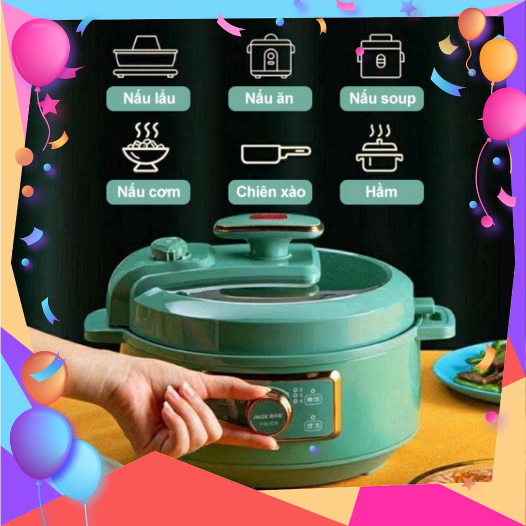 Nồi áp suất điện đa năng Nineshield 4L chính hãng, nấu lẩu, nấu cháo, nấu cơm, ninh xương, chiên xào caothuan474