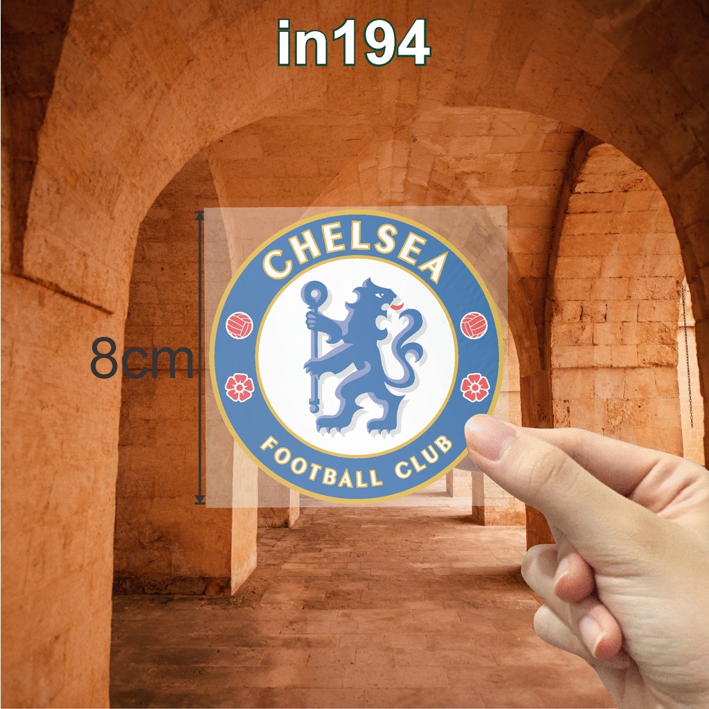 Sticker logo in194 công nghệ in pet chuyển nhiệt- ủi trực tiếp lên vải, áo - 8cm - Chelsea