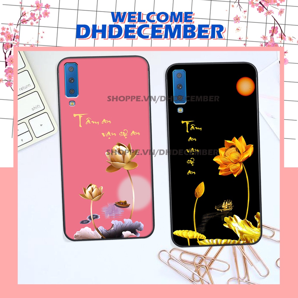 Ốp lưng Samsung Galaxy A7 2018 in hình thư pháp tâm an vạn sự an ,mã đáo thành công SIÊU CHẤT