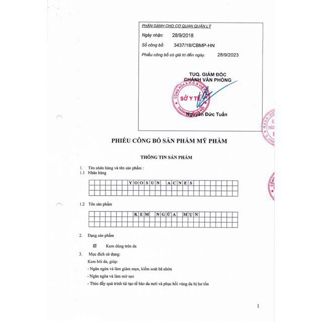 Kem ngừa mụn YOOSUN ACNES | BigBuy360 - bigbuy360.vn