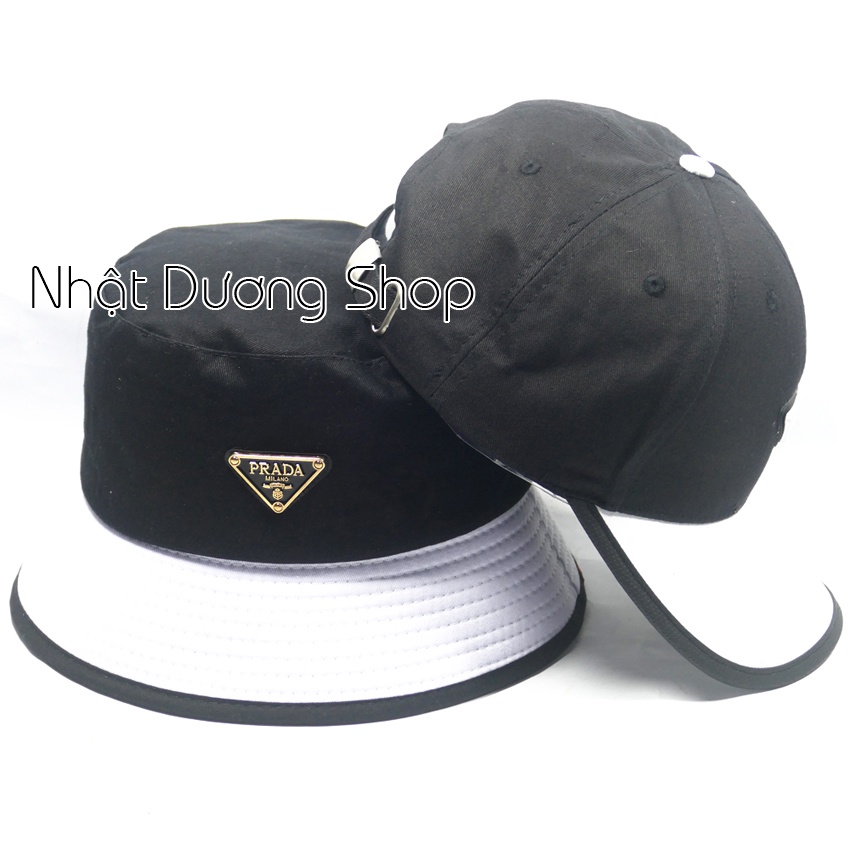 Cặp nón kết lưỡi trai - bucket gắn mặt sắt thời trang cao cấp nam nữ hot trend, làm mưa làm gió hiện nay