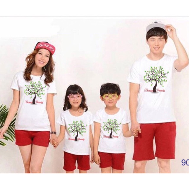 Áo gia đình Happy Family cotton loại 1 dày dặn mềm mát đủ màu đủ size 5-110kg