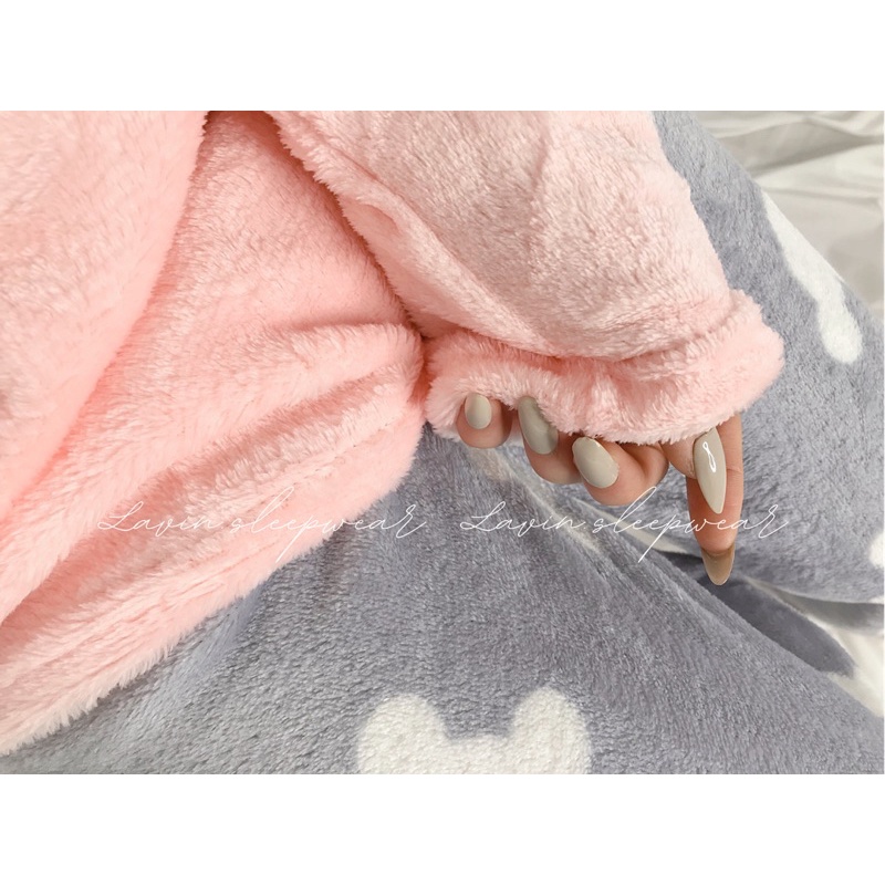 Bộ ngủ bông mịn LAVIN hình mặt gấu dễ thương | BigBuy360 - bigbuy360.vn