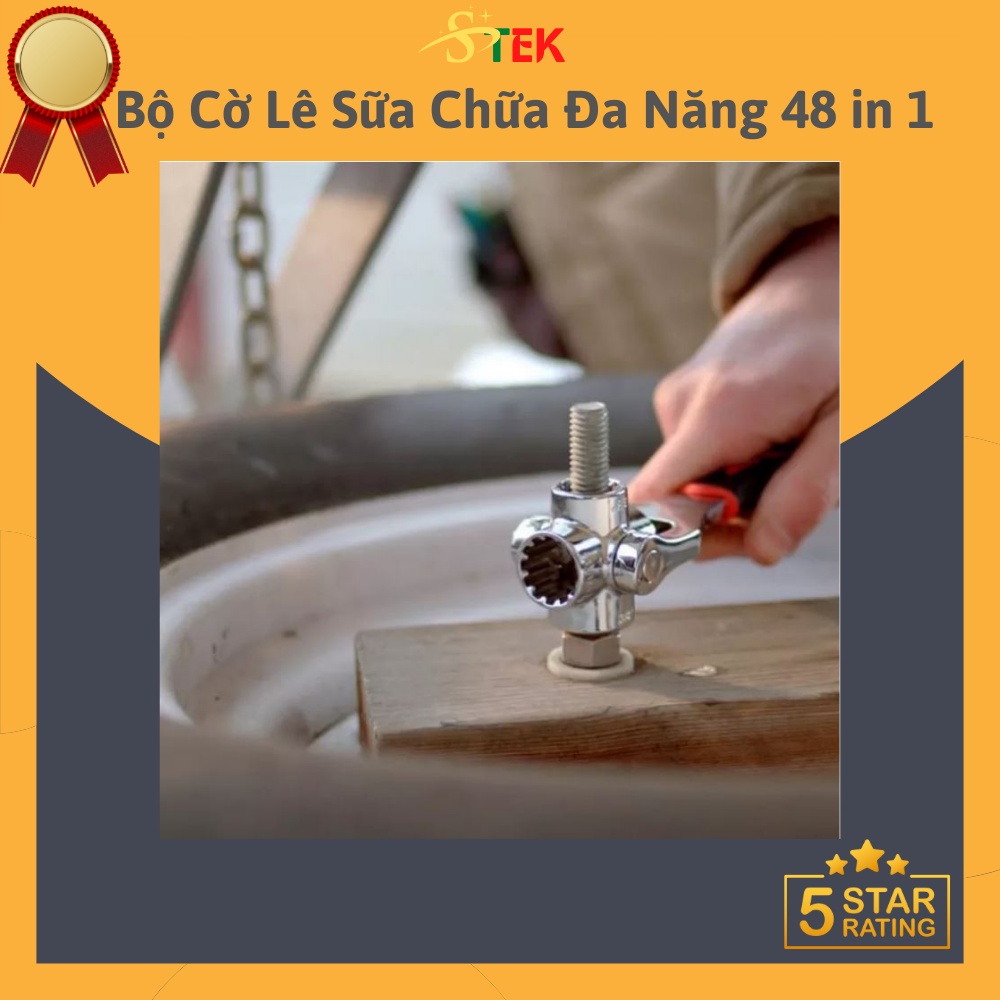 Bộ Cờ Lê Sữa Chữa Đa Năng 48 in 1 Làm Bằng Thép CrV Có Độ Chịu Lực Dẻo Dai Cao Chống Biến Dạng Tốt