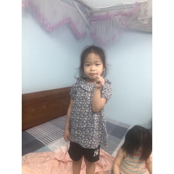Áo váy bé gái DB 18 tháng 5 tuổi  Áo hoa nhí xuất Hàn cotton xuất dư 0422