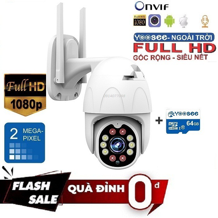 Camera Wifi YooSee Xoay 360 độ PTZ - Full HD 1080P Tặng Thẻ 64G