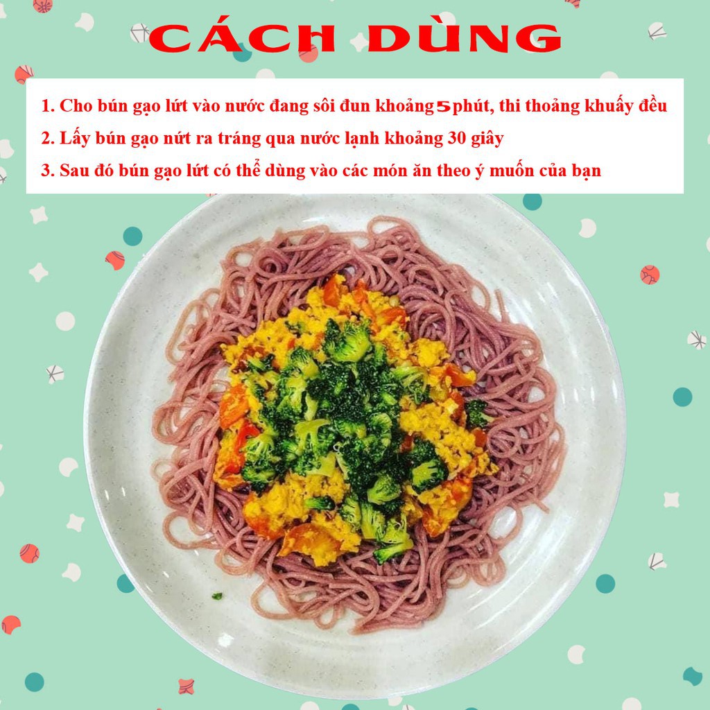 Bún gạo lứt giảm cân eatclean 500gr Hoàng Minh tốt cho sức khỏe có VSATTP