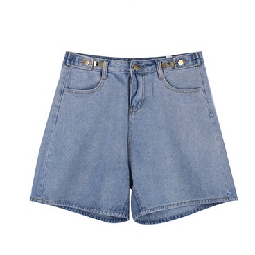 Quần short jean có Bigsize XL/2XL đai nút chỉnh eo tiện lợi cho chị em khó tìm size