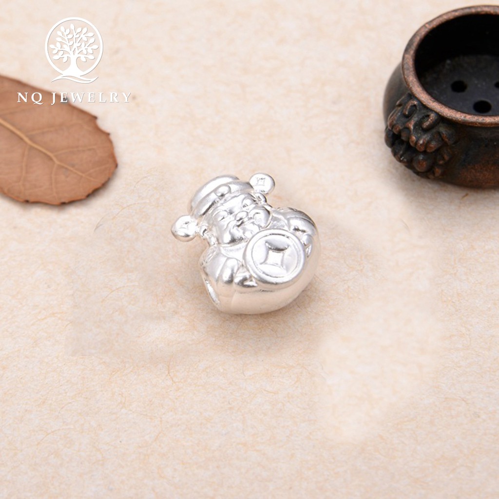 Charm bạc thần tài xỏ ngang - NQ Jewelry