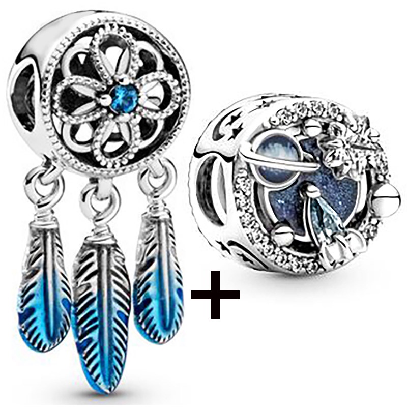 Bộ 2 La Bàn / Trái Tim / Máy Bay / Bóng Bay Màu Xanh Dương Dùng Trang Trí DIY