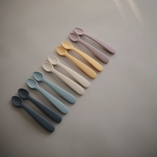Mushie set 2 thìa ăn silicone