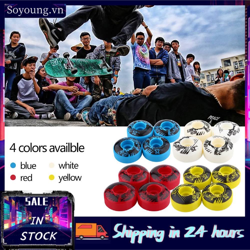 Bộ 4 Bánh Xe Cho Ván Trượt Màu 52mm X 30mm Tiện Dụng