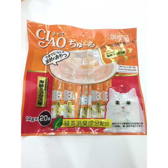 SÚP THƯỞNG CIAO CHURU CHO MÈO GÓI 20 THANH XUẤT XƯ THÁI LAN