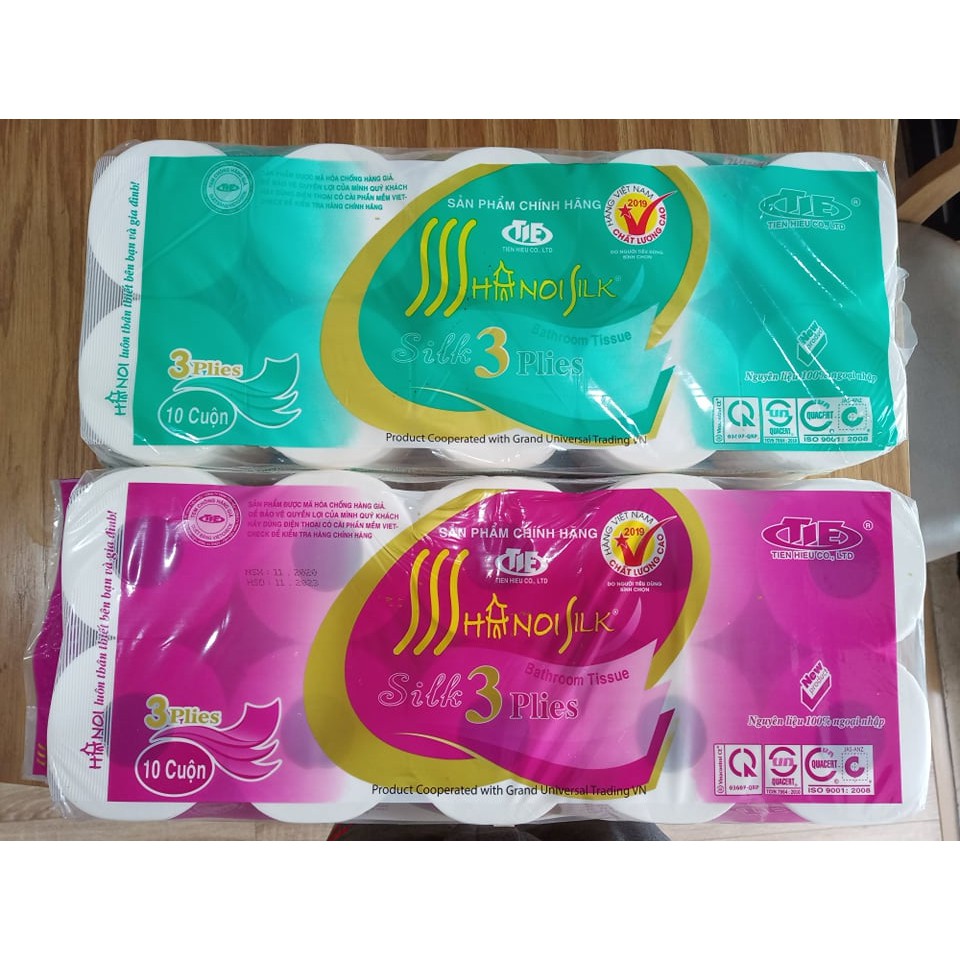 Giấy vệ sinh cap cấp Hà Nội 10 cuộn 3 lớp