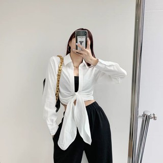 (LOẠI 1) Set áo trắng cột eo