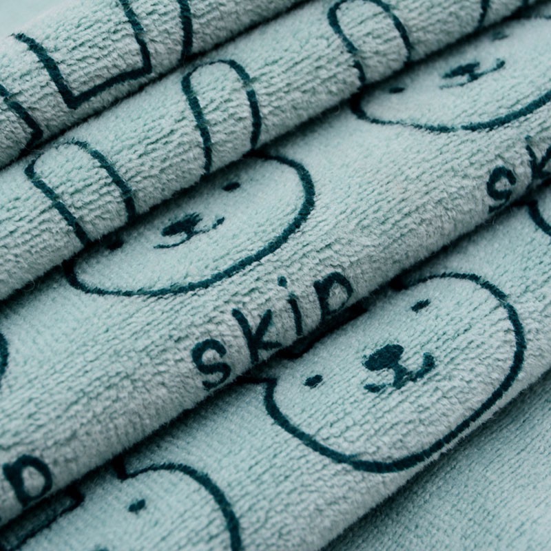 Khăn Tắm HOUSEEKER Vải Sợi Nhỏ Thấm Hút Nhanh In Hình Thỏ Cho Người Lớn Và Trẻ Em