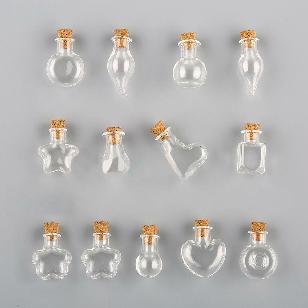Set 5 Lọ Thủy Tinh Nút Bần Mini Dùng Đựng Ước Nguyện / Trang Sức Diy