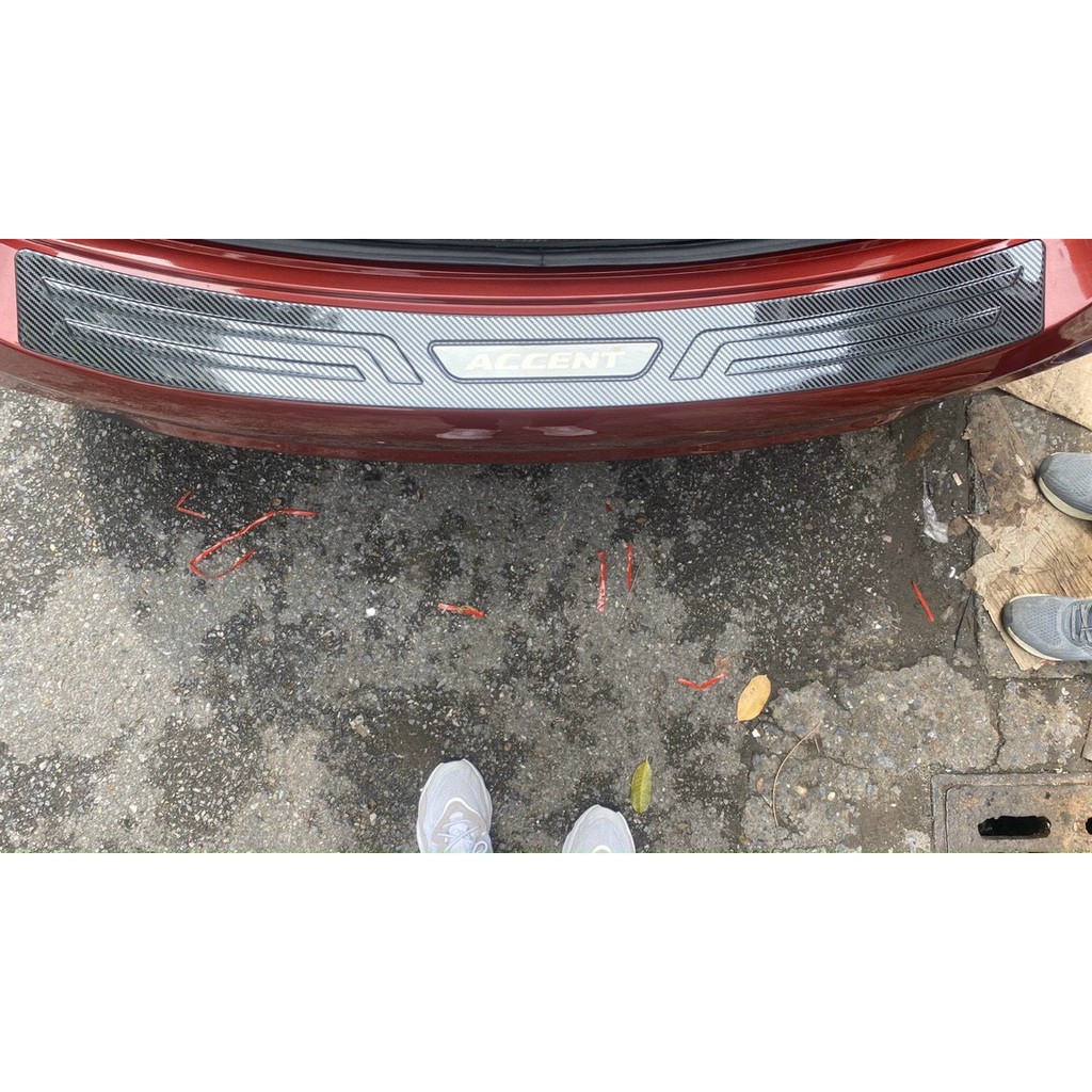 COMBO Ốp bậc cửa, nẹp bước chân, chống trầy cốp CARBON xe Accent 2018- 2022, 2023 vân cacbon
