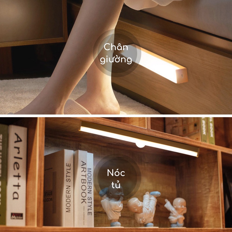 Đèn Led Cảm Ứng, Đèn Cảm Biến Chuyển Động Không Dây Thông Minh Gắn Cầu Thang, Nhà Vệ Sinh, Tủ Quần Áo LEON OFFICIAL