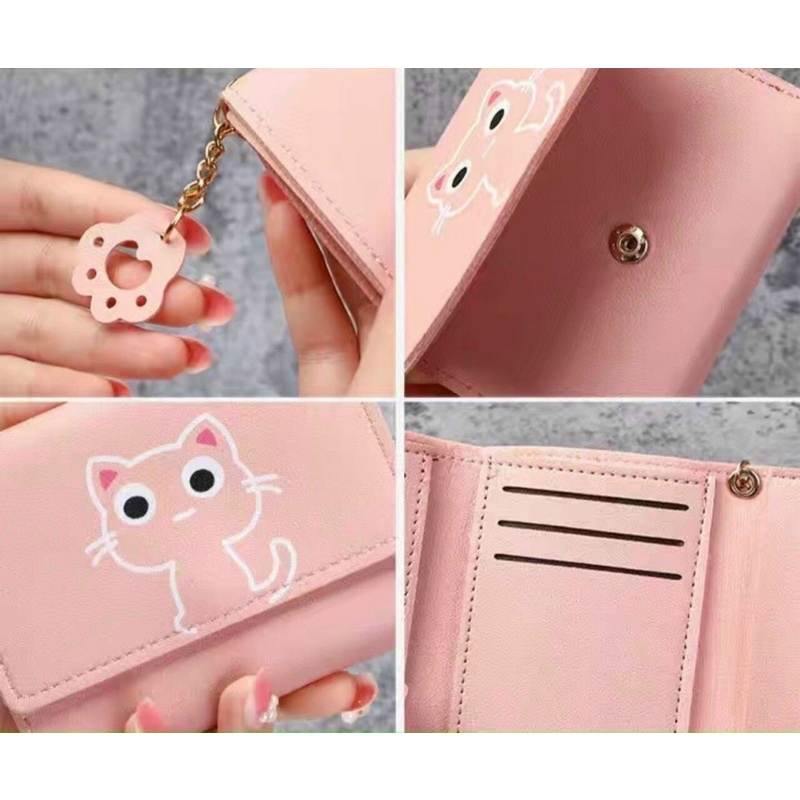 Ví nữ mini 💕ví ngắn hoạ tiết có khoá kéo  nhiều ngăn chất da mềm mịn💕