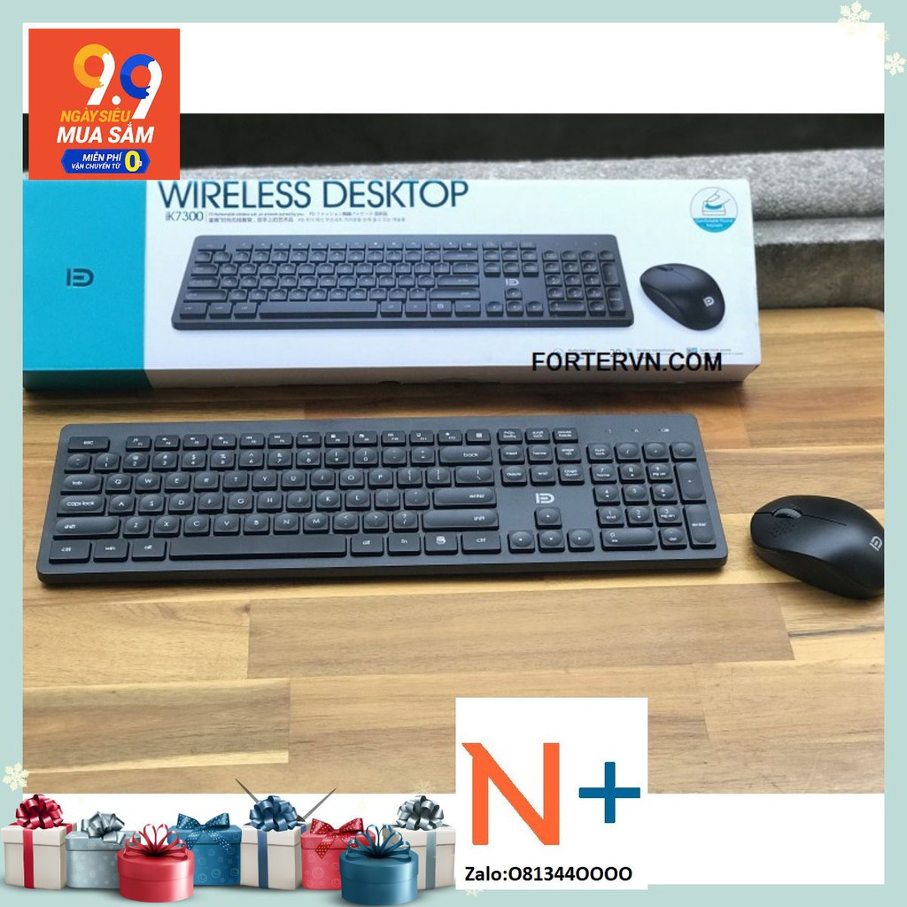 Bộ bàn phím chuột không dây FORTER IK7300 - Chính hãng cao cấp