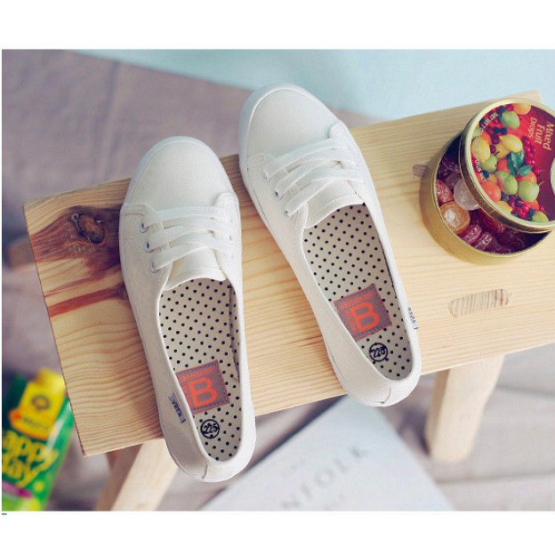 Giày slip on vải cotton giả dây siêu mềm siêu nhẹ thoáng mát