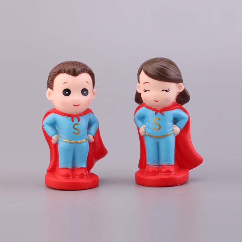 phụ kiện bánh kem bánh kem  [FREESHIP❤️] cặp đôi siêu nhân nhựa an toàn