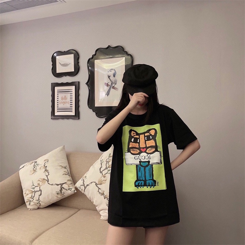 Áo Thun Tay Ngắn In Logo Hoạt Hình Hổ Phía Trước Đa Năng Thoải Mái Thời Trang Mùa Hè