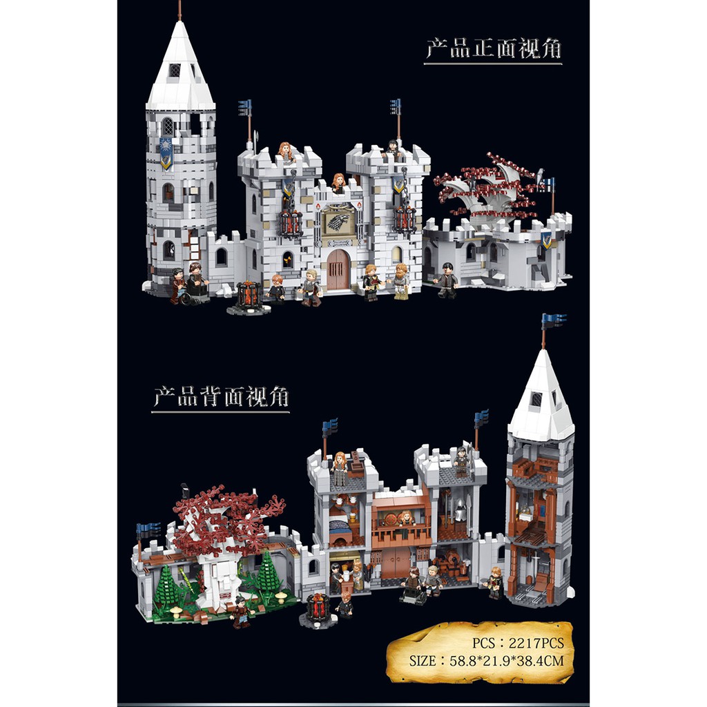 Đồ chơi Lắp ghép Mô hình  Drama Game of Thrones Winterfell Castle dragon MOC-39717 Figures Model K101