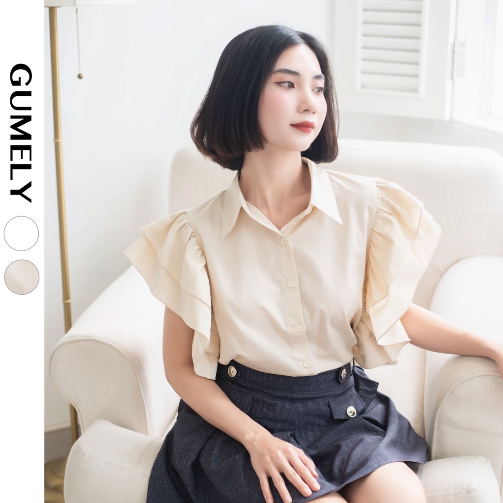 Áo sơ mi nữ công sở tay bèo nhún đẹp thời trang thiết kế Vianh Store đi chơi đi làm dạo phố V6260 V6261