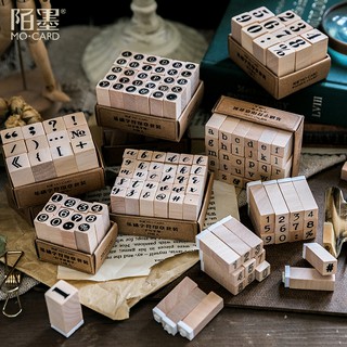 Con dấu gỗ chữ cái, số, ngày làm planner - STAMP