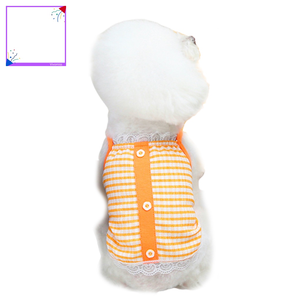 Áo Sơ Mi Không Tay Chống Nắng Họa Tiết Sọc Caro Thời Trang Dành Cho Cún Cưng