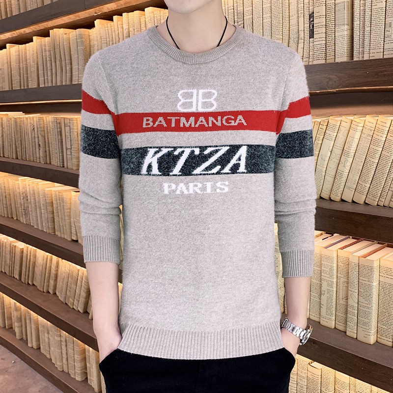 Áo Khoác Sweater Dệt Kim Dày Dặn Cổ Tròn Kiểu Hàn Quốc Thời Trang Cho Nam