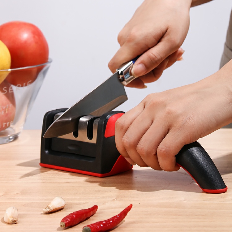 Dụng cụ mài dao kéo 3 rãnh có tay cầm tiện lợi