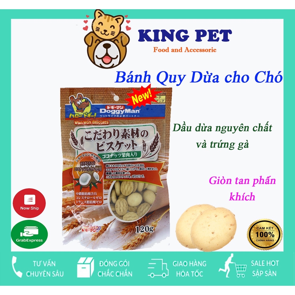 Bánh Quy Dừa Cho Chó Doggy Man – Trọng lượng 120g – Dành Cho Cún Cưng