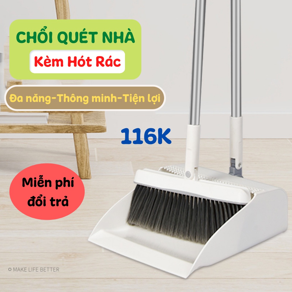 Chổi Quét Nhà Thông Minh 2in1, Chổi Nhựa Kèm Hót Rác Gấp Gọn Tiện Lợi THANH XUÂN 98