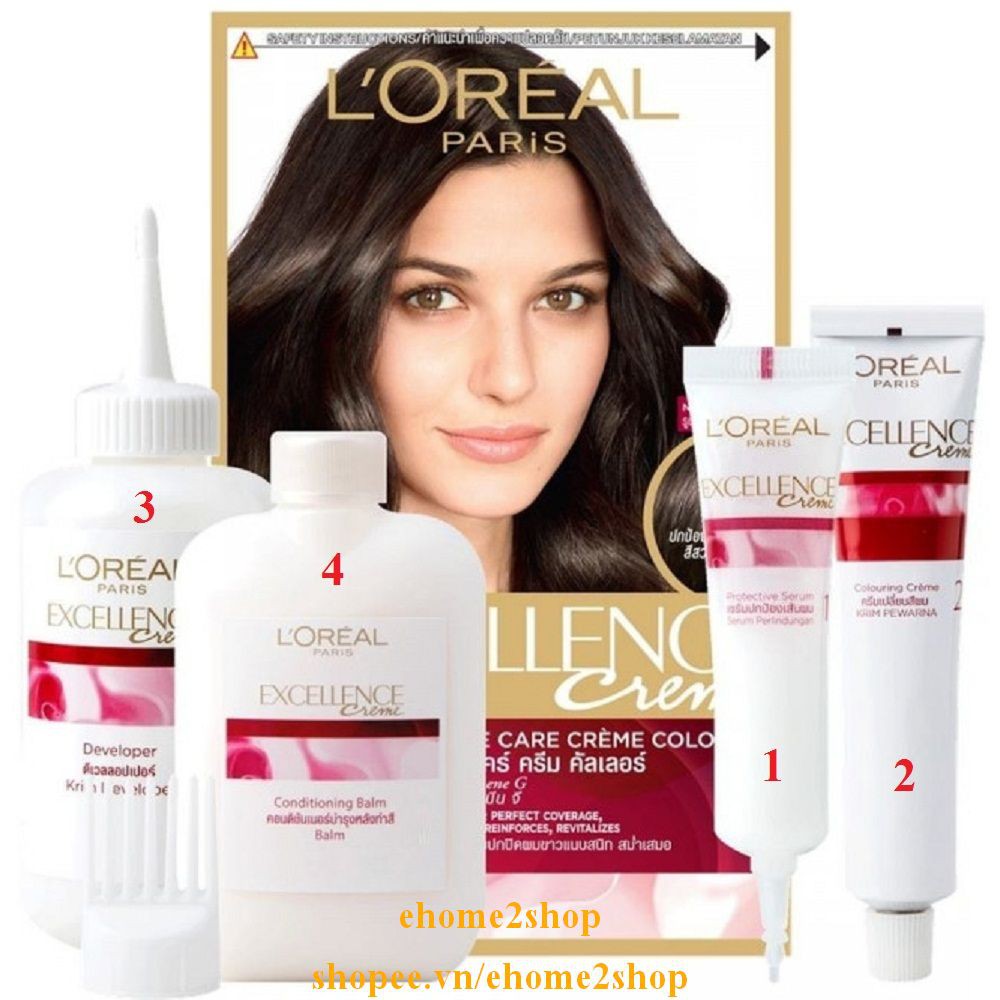 Thuốc Nhuộm Tóc Số 6.30 Loreal Excellence Creme (Nâu Ánh Vàng) shopee.vn/ehome2shop.