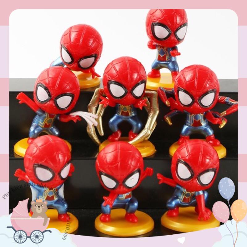 Set 8 người nhện nhí SPlDERMAN nhựa nhẹ trang trí bánh kem